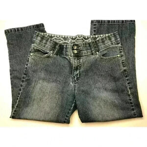 Bandolino jeans cropped capri siz6 Missy comfort stretch waistband 5 pocket blue